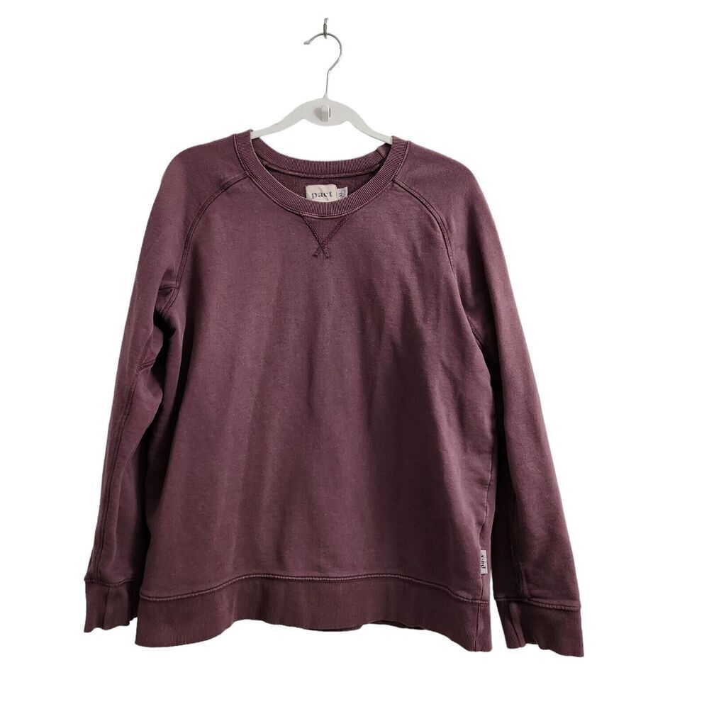 Pact Sweater Womens XL Maroon Pullover Organic Cotton Crew Neck Outdoor